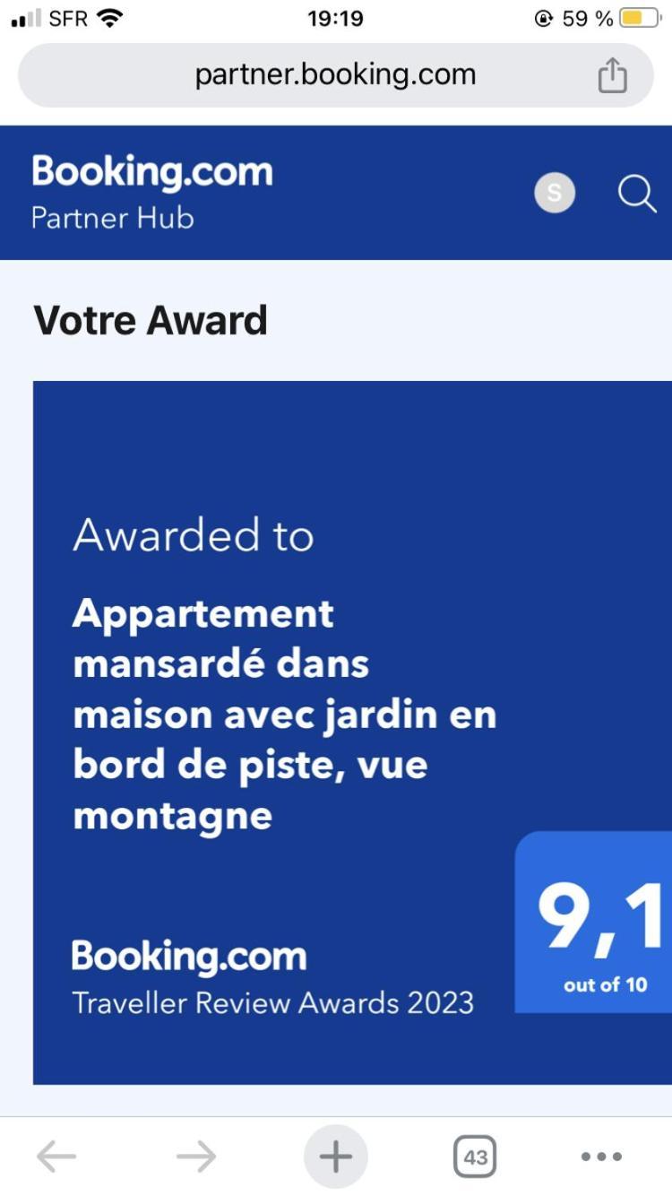Logement Mansarde Dans Maison Avec Jardin En Bord De Piste, Vue Montagne Les Houches Eksteriør billede